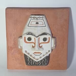 Vintage P. Maus Pacific Islands New Hebrides Mask Ceramic Wall Plaque